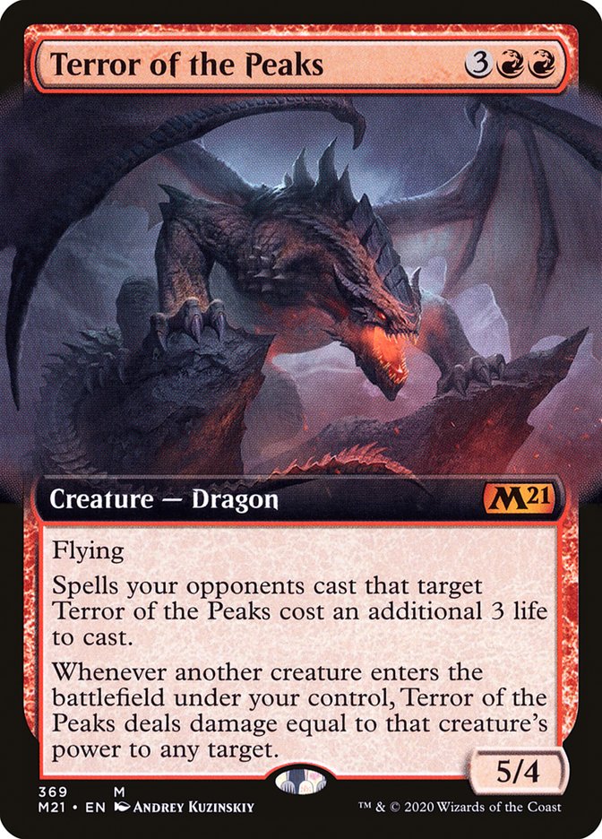 Terror of the Peaks (Extended Art) [Core Set 2021] MTG Single Magic: The Gathering | Red Claw Gaming