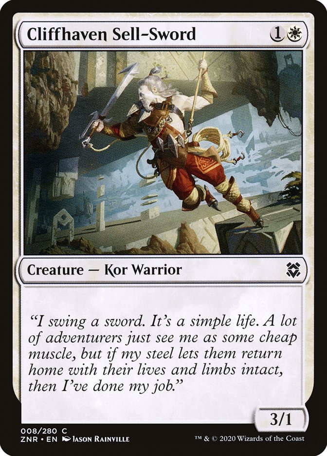 Cliffhaven Sell-Sword [Zendikar Rising] MTG Single Magic: The Gathering | Red Claw Gaming