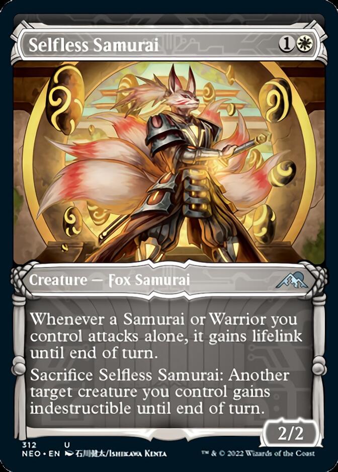 Selfless Samurai (Showcase Samurai) [Kamigawa: Neon Dynasty] MTG Single Magic: The Gathering    | Red Claw Gaming