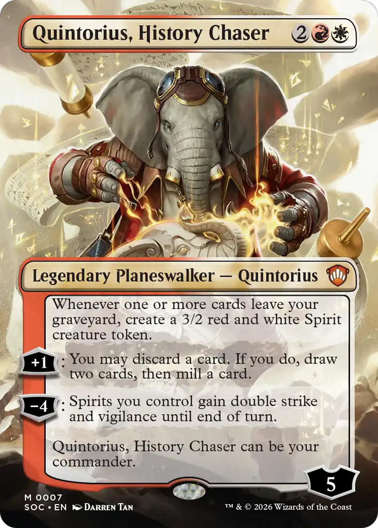 Quintorius, History Chaser (Borderless) [Secrets of Strixhaven Commander] MTG Single Magic: The Gathering | Red Claw Gaming