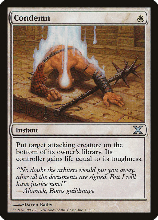 Condemn [Tenth Edition] MTG Single Magic: The Gathering | Red Claw Gaming