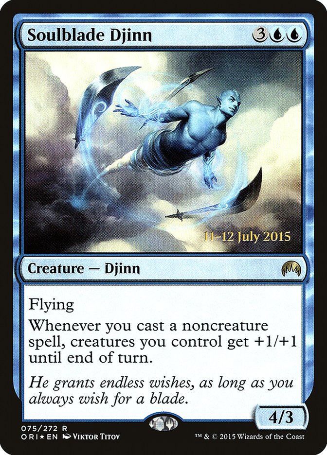 Soulblade Djinn [Magic Origins Prerelease Promos] MTG Single Magic: The Gathering | Red Claw Gaming