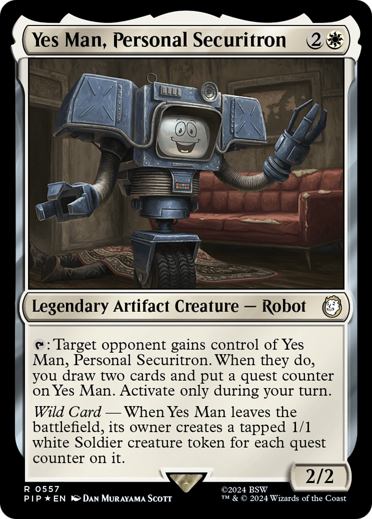 Yes Man, Personal Securitron (Surge Foil) [Fallout] MTG Single Magic: The Gathering | Red Claw Gaming
