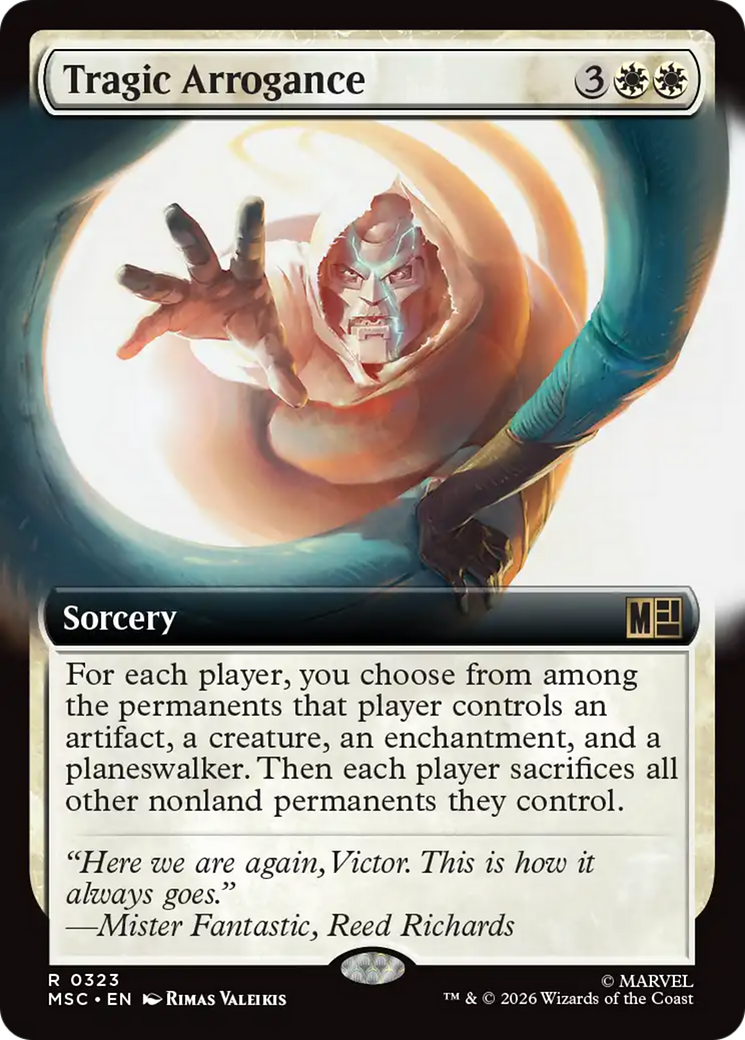 Tragic Arrogance (Extended Art) [Marvel Super Heroes Commander] MTG Single Magic: The Gathering | Red Claw Gaming