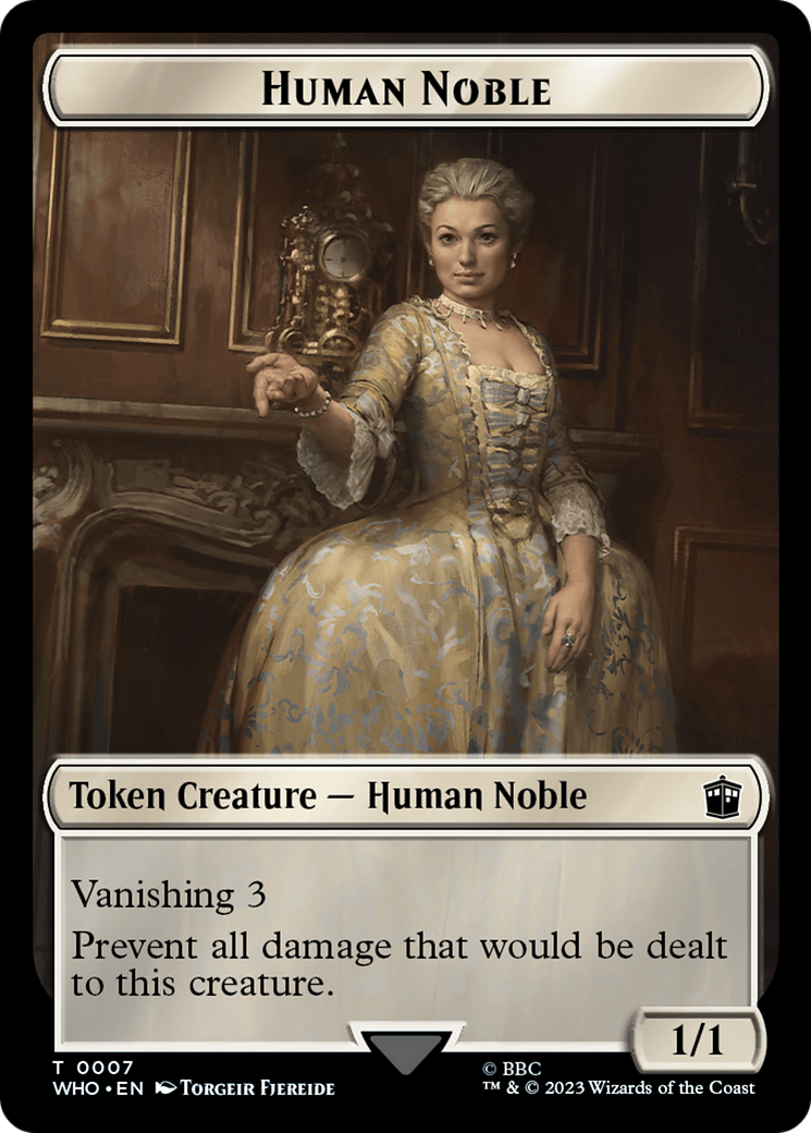 Human Noble // Mark of the Rani Double-Sided Token [Doctor Who Tokens] MTG Single Magic: The Gathering | Red Claw Gaming