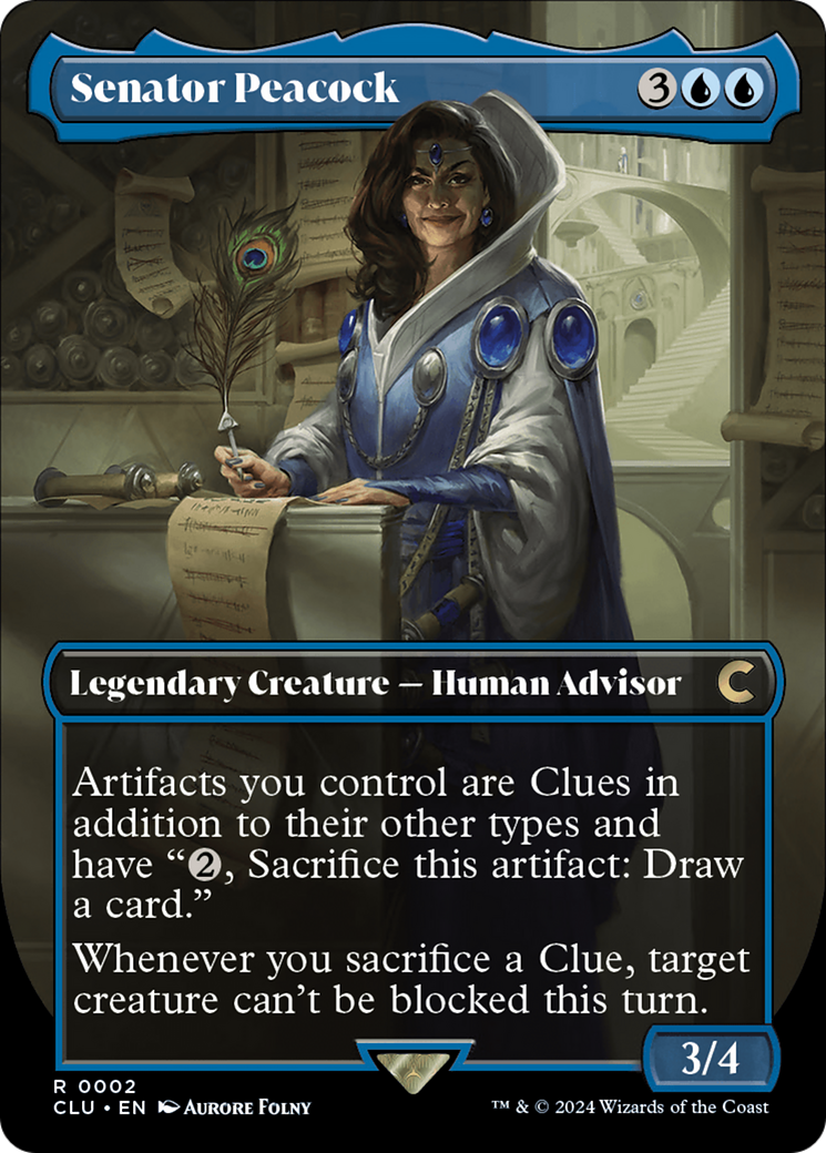 Senator Peacock (Borderless) [Ravnica: Clue Edition] MTG Single Magic: The Gathering | Red Claw Gaming