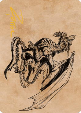 Ancient Silver Dragon Art Card (47) (Gold-Stamped Signature) [Commander Legends: Battle for Baldur's Gate Art Series] MTG Single Magic: The Gathering | Red Claw Gaming