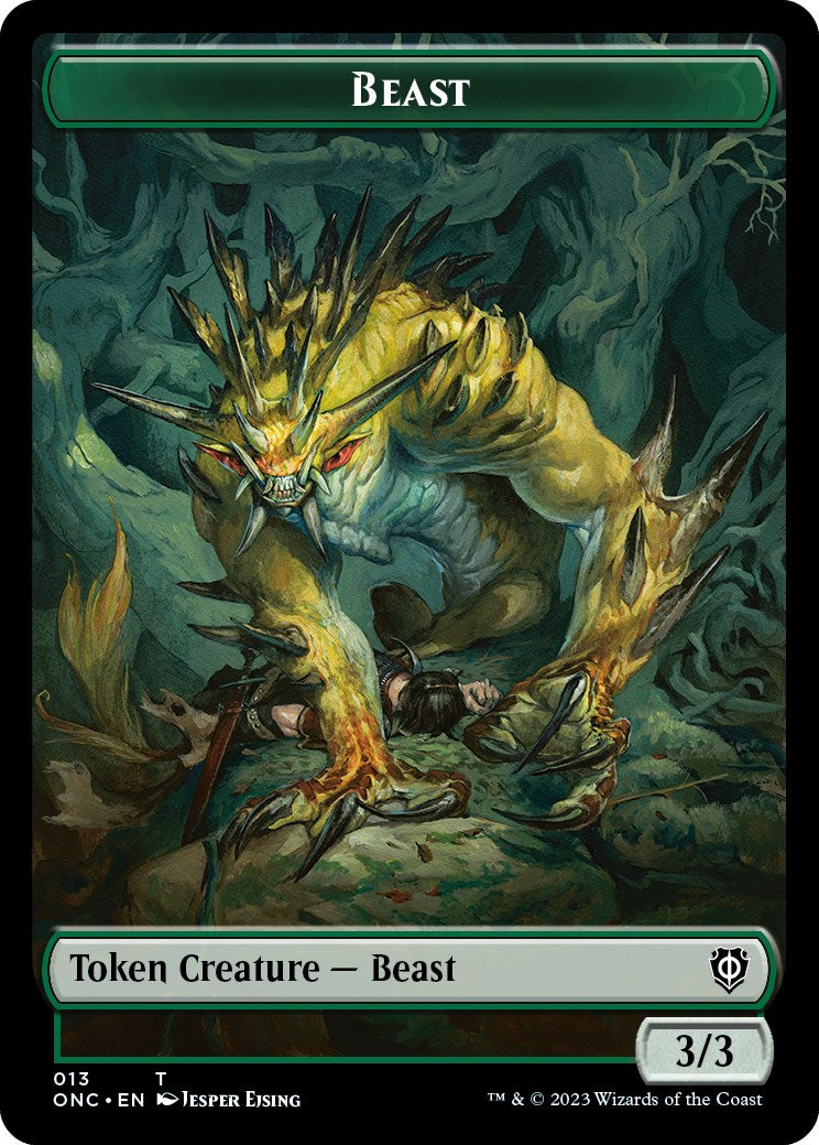 Poison Counter // Beast Double-Sided Token [Phyrexia: All Will Be One Commander Tokens] MTG Single Magic: The Gathering | Red Claw Gaming