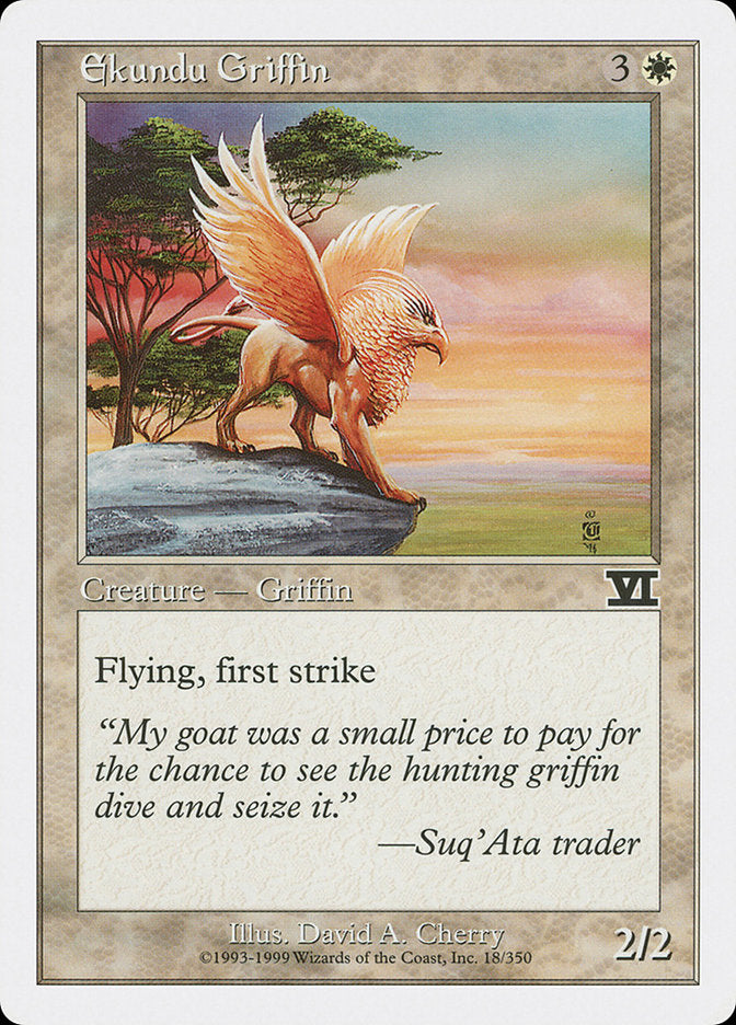 Ekundu Griffin [Classic Sixth Edition] MTG Single Magic: The Gathering | Red Claw Gaming