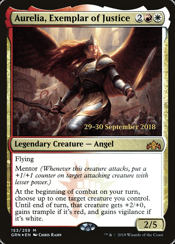 Aurelia, Exemplar of Justice [Guilds of Ravnica Prerelease Promos] MTG Single Magic: The Gathering | Red Claw Gaming