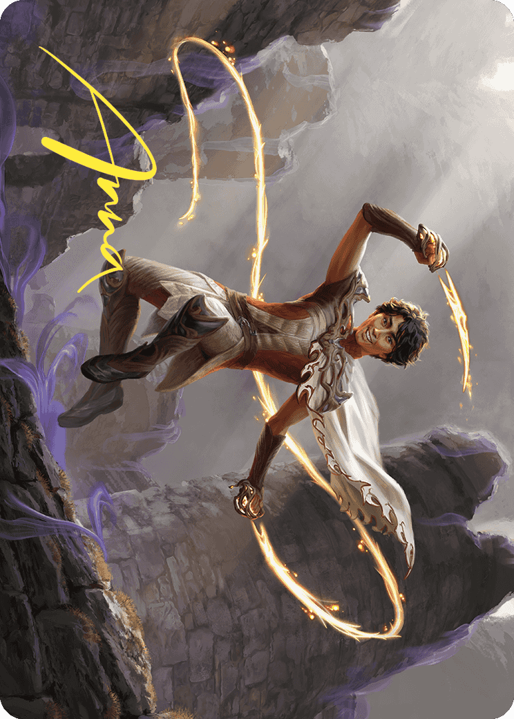 Kellan, the Fae-Blooded Art Card (Gold-Stamped Signature) [Wilds of Eldraine Art Series] MTG Single Magic: The Gathering | Red Claw Gaming