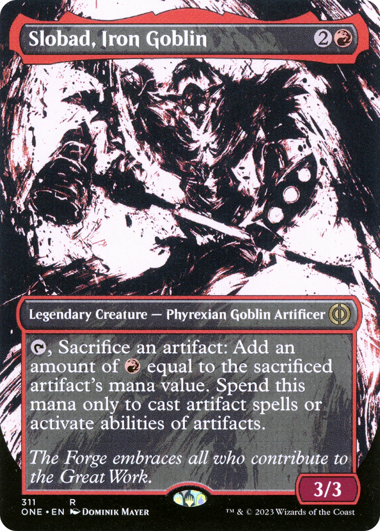 Slobad, Iron Goblin (Borderless Ichor) [Phyrexia: All Will Be One] MTG Single Magic: The Gathering | Red Claw Gaming