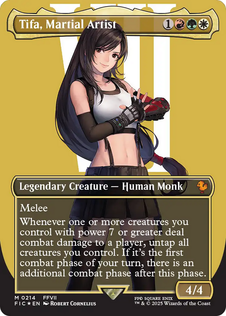 Tifa, Martial Artist (Borderless) (Surge Foil) [FINAL FANTASY Commander] MTG Single Magic: The Gathering | Red Claw Gaming