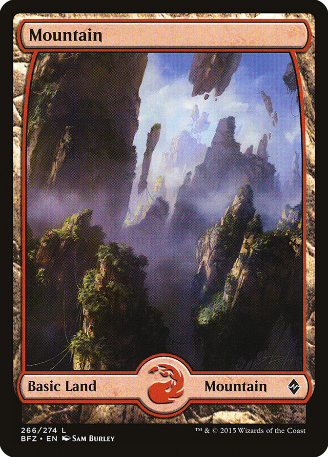 Mountain (266) (Full Art) [Battle for Zendikar] MTG Single Magic: The Gathering | Red Claw Gaming