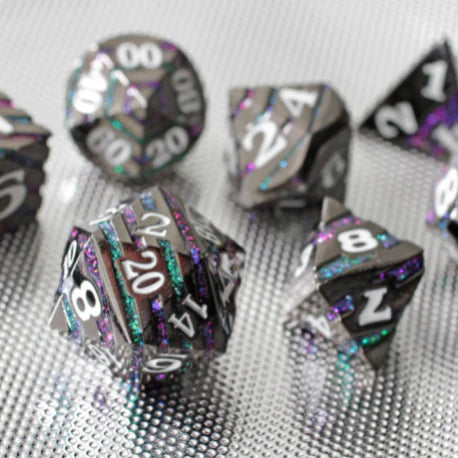 Eldritch Mystery Set of 7 Metal Dice D&D Accessory Forged Gaming    | Red Claw Gaming