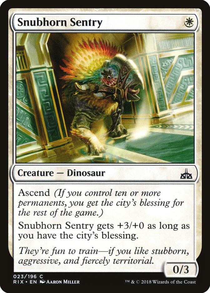 Snubhorn Sentry [Rivals of Ixalan] MTG Single Magic: The Gathering | Red Claw Gaming