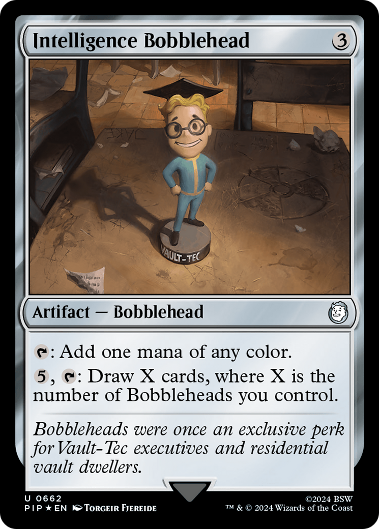 Intelligence Bobblehead (Surge Foil) [Fallout] MTG Single Magic: The Gathering | Red Claw Gaming