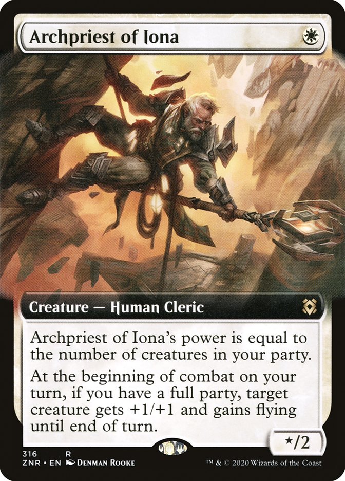Archpriest of Iona (Extended Art) [Zendikar Rising] MTG Single Magic: The Gathering | Red Claw Gaming