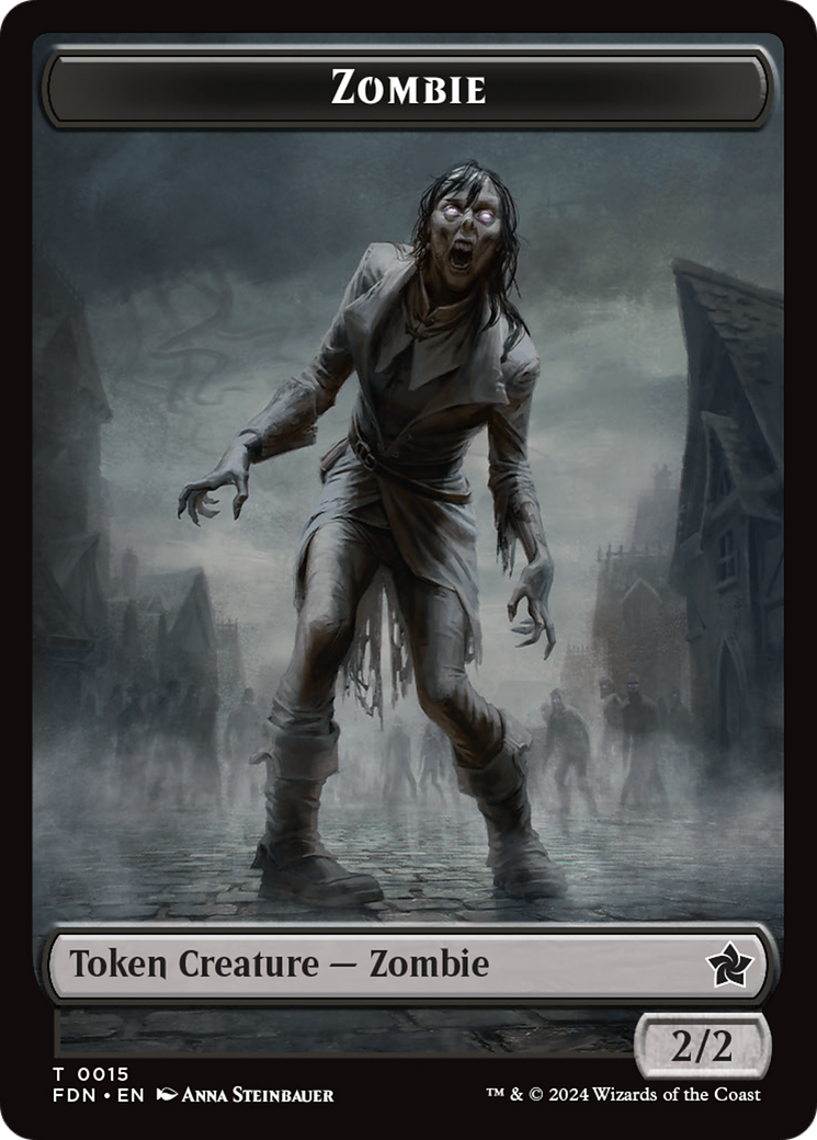 Faerie // Zombie Double-Sided Token [Foundations Tokens] MTG Single Magic: The Gathering | Red Claw Gaming