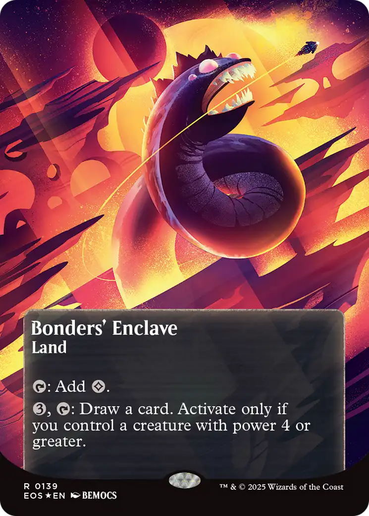 Bonders' Enclave (0136) (Borderless) (Galaxy Foil) [Edge of Eternities: Stellar Sights] MTG Single Magic: The Gathering | Red Claw Gaming