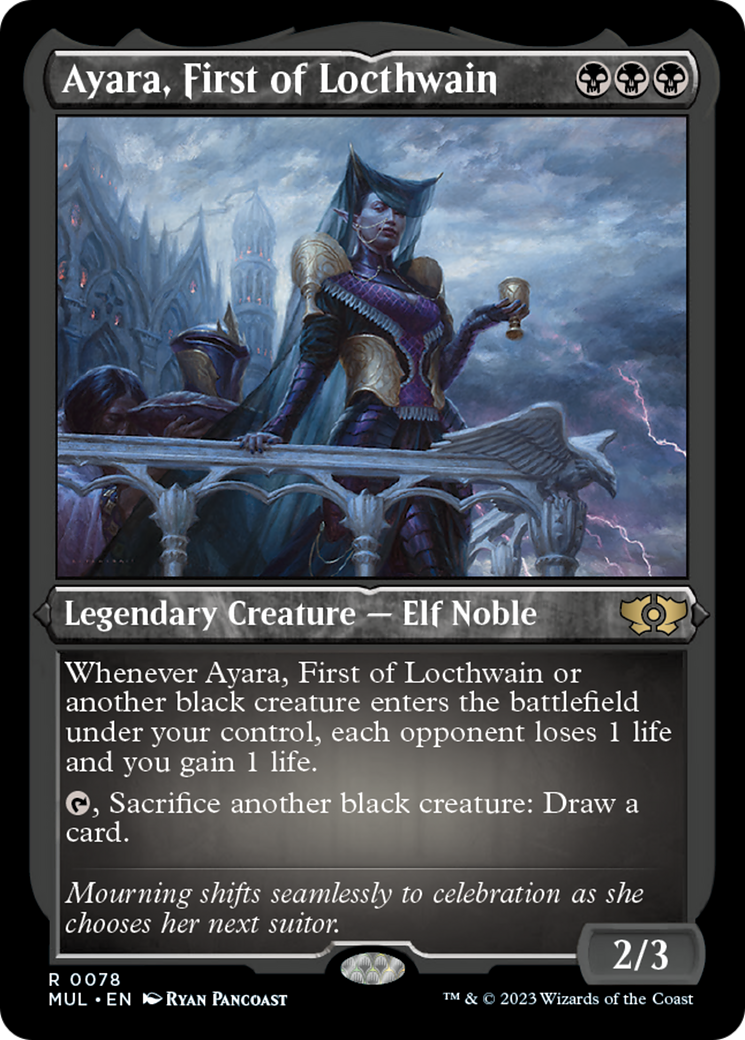Ayara, First of Locthwain (Foil Etched) [Multiverse Legends] MTG Single Magic: The Gathering | Red Claw Gaming