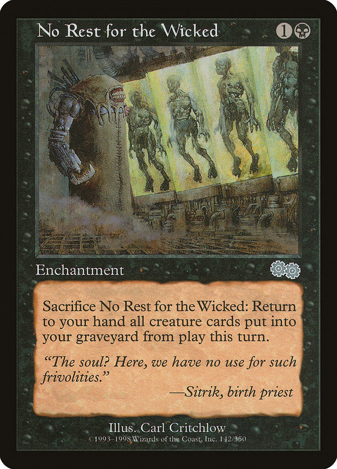 No Rest for the Wicked [Urza's Saga] MTG Single Magic: The Gathering | Red Claw Gaming