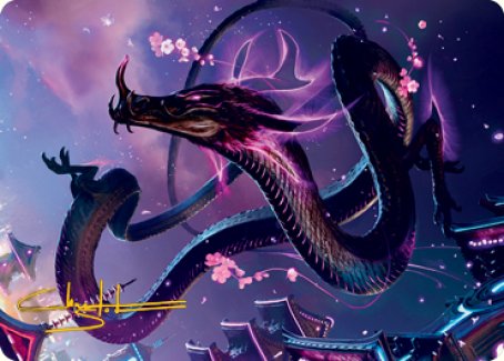 Junji, the Midnight Sky 1 Art Card (Gold-Stamped Signature) [Kamigawa: Neon Dynasty Art Series] MTG Single Magic: The Gathering | Red Claw Gaming