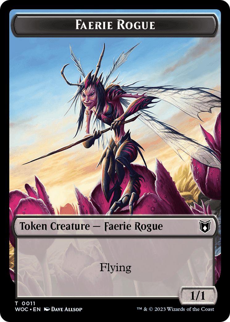 Faerie Rogue // Pirate (0011) Double-Sided Token [Wilds of Eldraine Commander Tokens] MTG Single Magic: The Gathering | Red Claw Gaming
