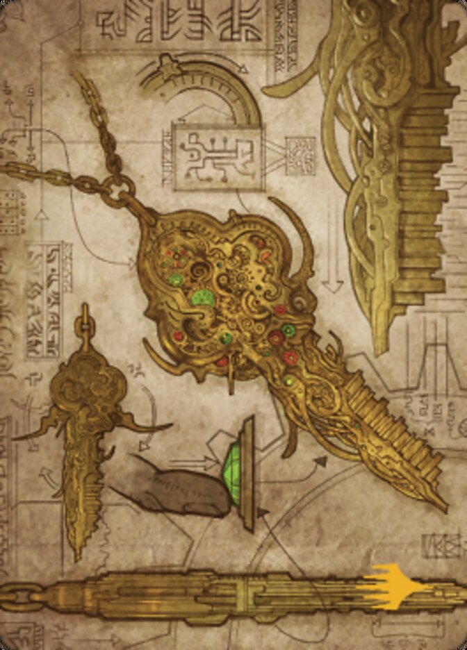 Key to the City Art Card (Gold-Stamped Planeswalker Symbol) [The Brothers' War Art Series] MTG Single Magic: The Gathering | Red Claw Gaming