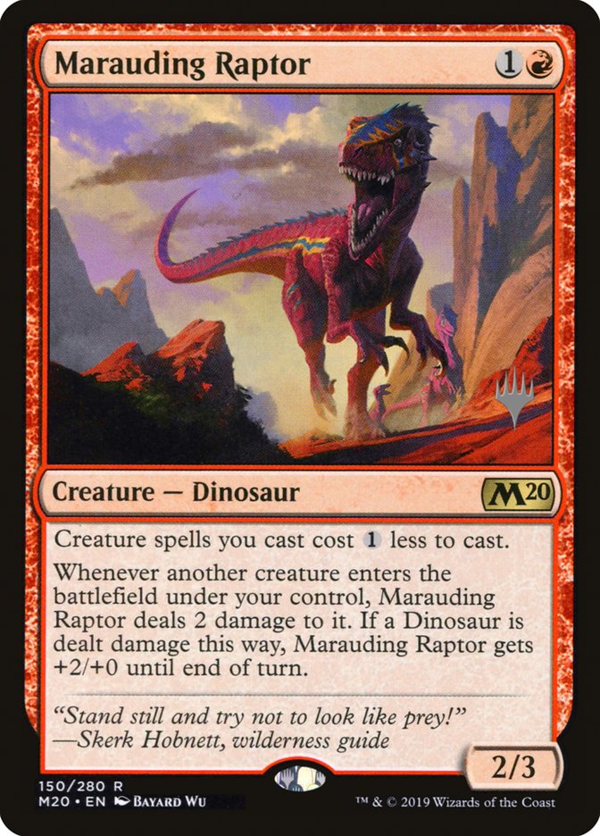 Marauding Raptor (Promo Pack) [Core Set 2020 Promos] MTG Single Magic: The Gathering | Red Claw Gaming
