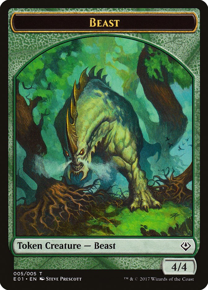 Beast (005) // Soldier Double-Sided Token [Archenemy: Nicol Bolas Tokens] MTG Single Magic: The Gathering | Red Claw Gaming