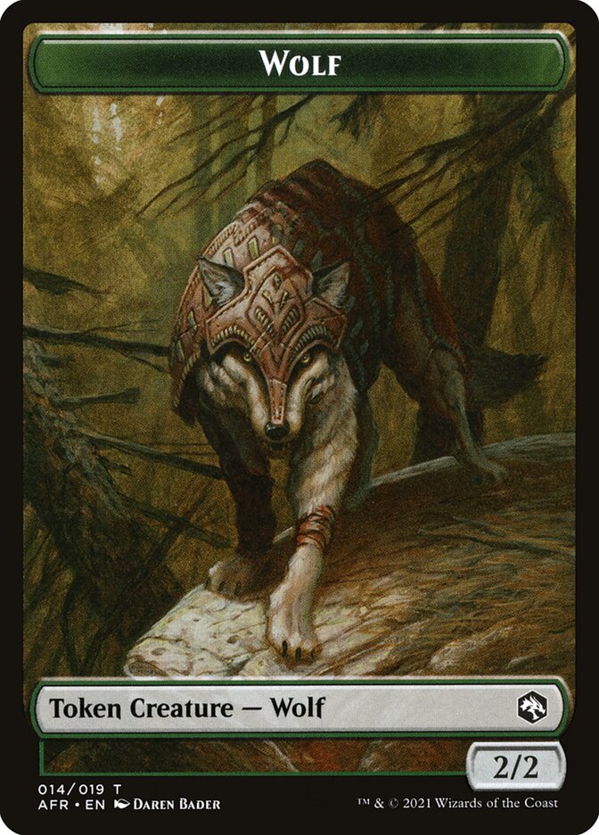 Wolf // Zombie Double-Sided Token [Dungeons & Dragons: Adventures in the Forgotten Realms Tokens] MTG Single Magic: The Gathering    | Red Claw Gaming