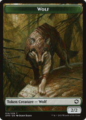 Wolf // Mordenkainen Emblem Double-Sided Token [Dungeons & Dragons: Adventures in the Forgotten Realms Tokens] MTG Single Magic: The Gathering    | Red Claw Gaming