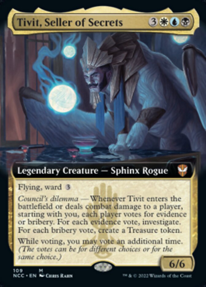 Tivit, Seller of Secrets (Extended Art) [Streets of New Capenna Commander] MTG Single Magic: The Gathering | Red Claw Gaming