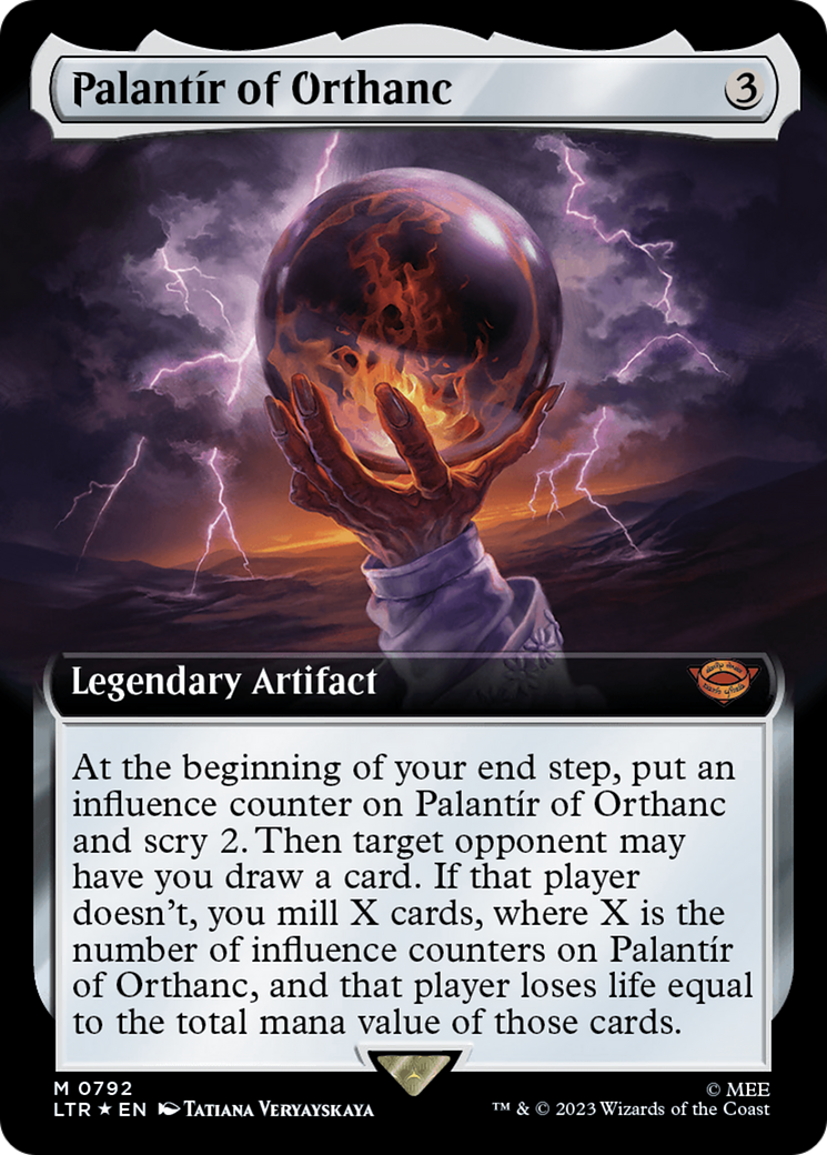 Palantir of Orthanc (Extended Art) (Surge Foil) [The Lord of the Rings: Tales of Middle-Earth] MTG Single Magic: The Gathering | Red Claw Gaming