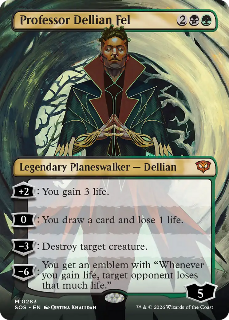 Professor Dellian Fel (Borderless) [Secrets of Strixhaven] MTG Single Magic: The Gathering | Red Claw Gaming