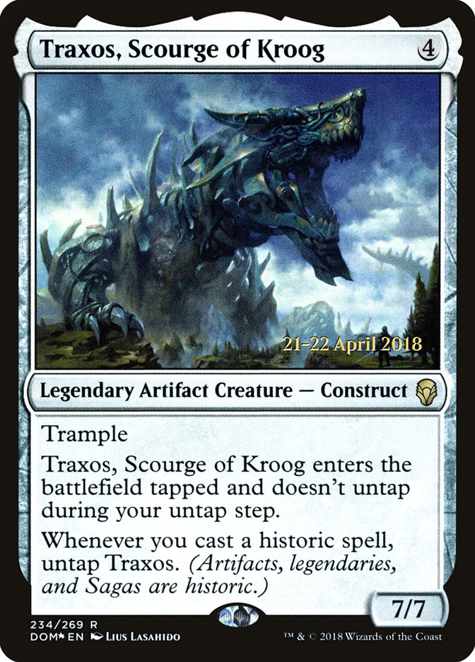 Traxos, Scourge of Kroog [Dominaria Prerelease Promos] MTG Single Magic: The Gathering | Red Claw Gaming