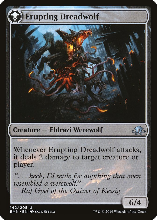Smoldering Werewolf // Erupting Dreadwolf [Eldritch Moon] MTG Single Magic: The Gathering | Red Claw Gaming