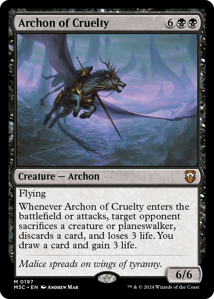 Archon of Cruelty (Ripple Foil) [Modern Horizons 3 Commander] MTG Single Magic: The Gathering | Red Claw Gaming