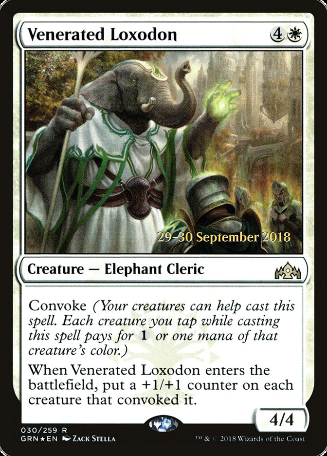 Venerated Loxodon [Guilds of Ravnica Prerelease Promos] MTG Single Magic: The Gathering | Red Claw Gaming