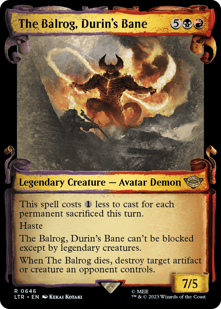 The Balrog, Durin's Bane [The Lord of the Rings: Tales of Middle-Earth Showcase Scrolls] MTG Single Magic: The Gathering | Red Claw Gaming