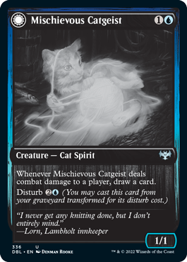 Mischievous Catgeist // Catlike Curiosity [Innistrad: Double Feature] MTG Single Magic: The Gathering | Red Claw Gaming