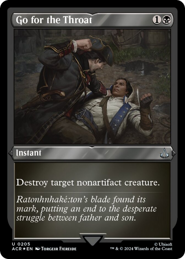 Go for the Throat (Foil Etched) [Assassin's Creed] MTG Single Magic: The Gathering | Red Claw Gaming