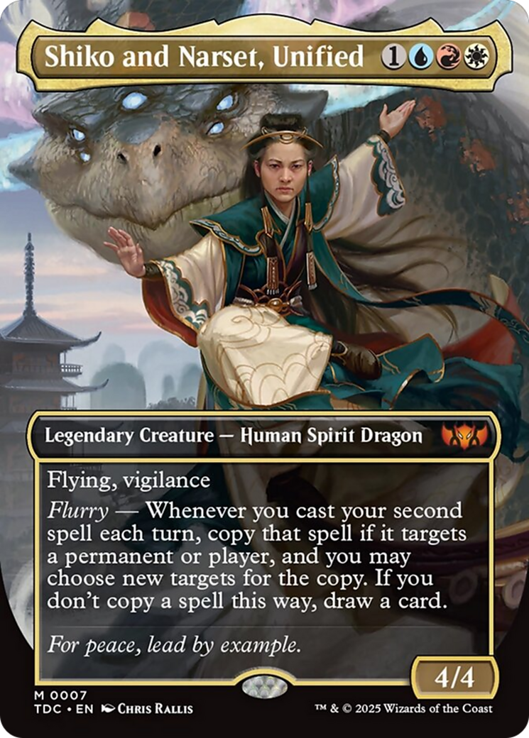 Shiko and Narset, Unified (Borderless) [Tarkir: Dragonstorm Commander] MTG Single Magic: The Gathering | Red Claw Gaming