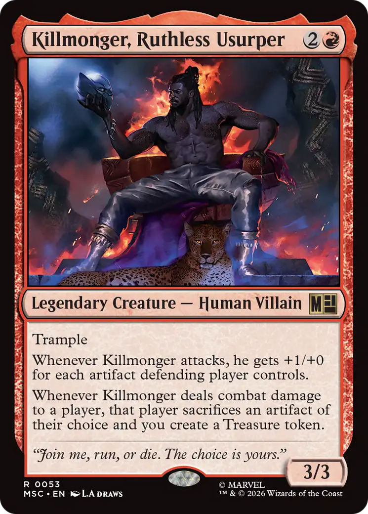 Killmonger, Ruthless Usurper (Surge Foil) [Marvel Super Heroes Commander] MTG Single Magic: The Gathering | Red Claw Gaming