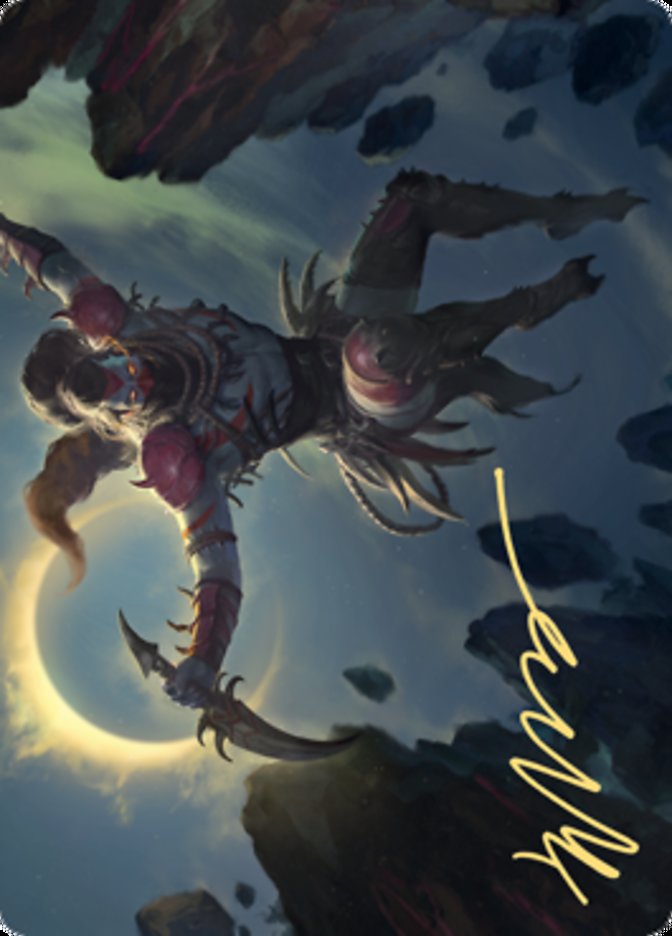 Nighthawk Scavenger Art Card (Gold-Stamped Signature) [Zendikar Rising Art Series] MTG Single Magic: The Gathering | Red Claw Gaming