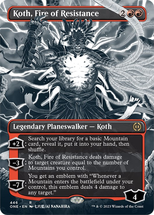 Koth, Fire of Resistance (Borderless Manga Step-and-Compleat Foil) [Phyrexia: All Will Be One] MTG Single Magic: The Gathering | Red Claw Gaming
