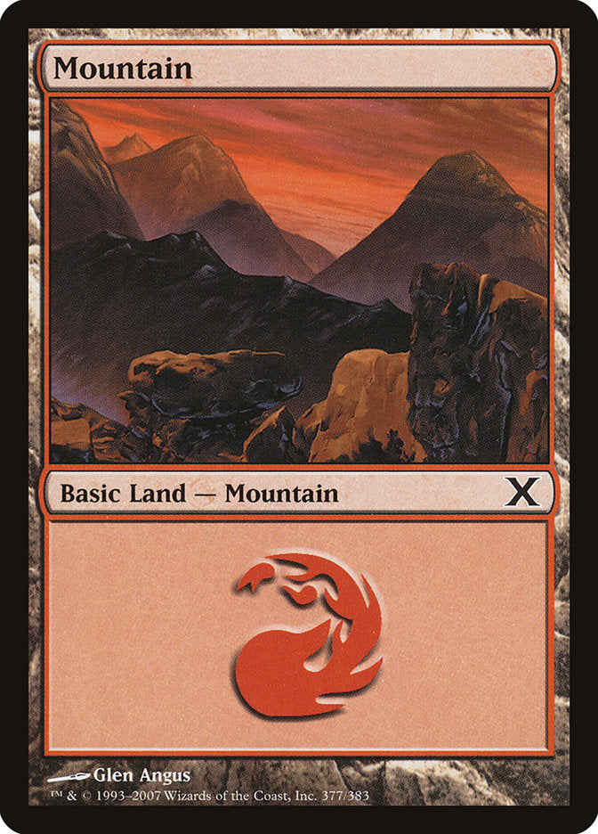 Mountain (377) [Tenth Edition] MTG Single Magic: The Gathering | Red Claw Gaming