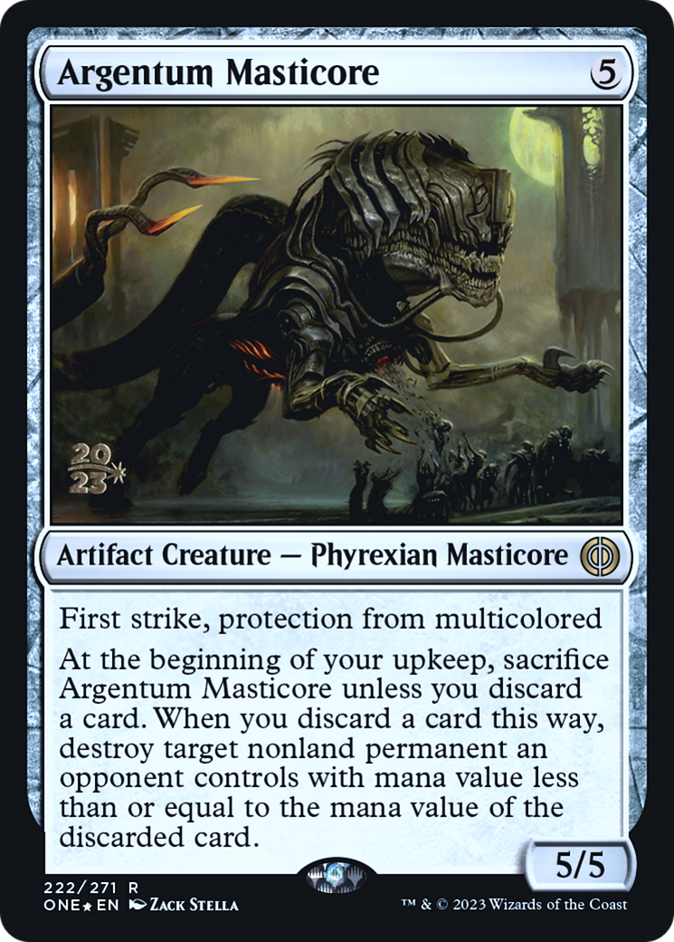 Argentum Masticore [Phyrexia: All Will Be One Prerelease Promos] MTG Single Magic: The Gathering | Red Claw Gaming