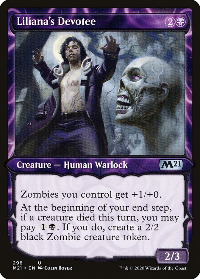 Liliana's Devotee (Showcase) [Core Set 2021] MTG Single Magic: The Gathering | Red Claw Gaming